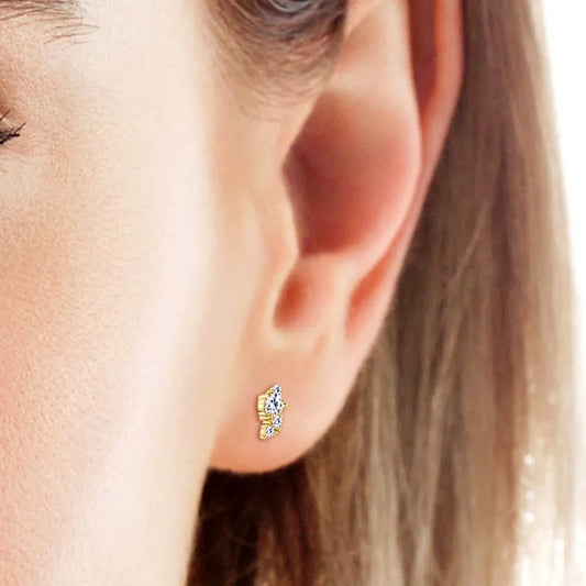 Trendsi moissanite stud earrings on model showcasing elegant sparkle and shine