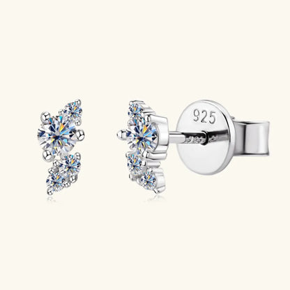 Trendsi Moissanite Stud Earrings in Sterling Silver with Sparkling Gemstone Design
