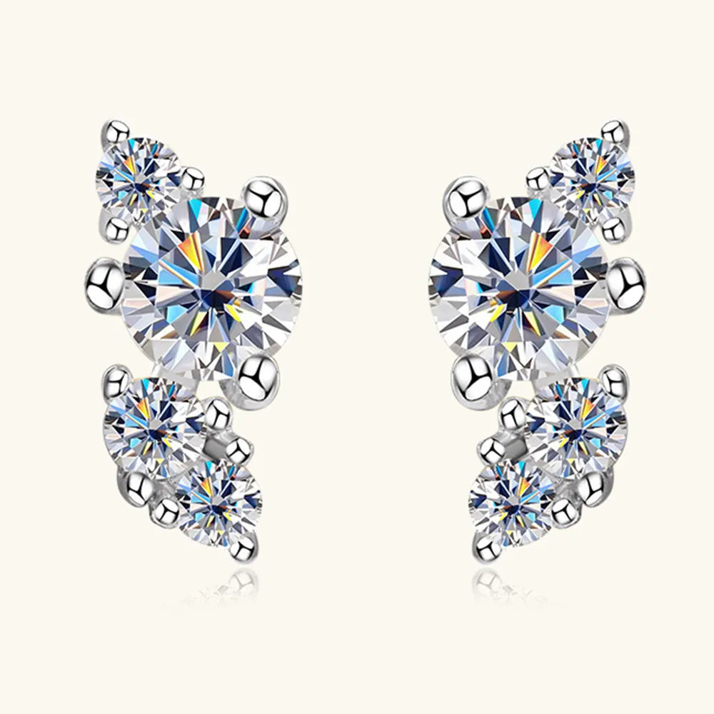 Trendsi Moissanite stud earrings featuring sparkling round stones in elegant design for everyday elegance