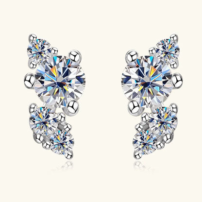 Trendsi Moissanite stud earrings featuring sparkling round stones in elegant design for everyday elegance