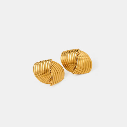 Trendsi textured stud earrings in gold with a stylish twisted design for elegant outfits